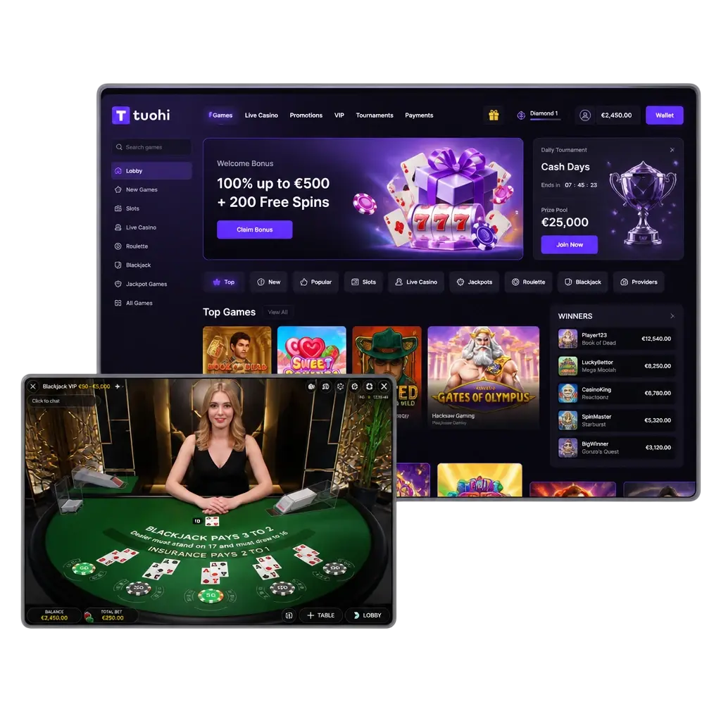Tuohi live casinon jakaja pöydässä
